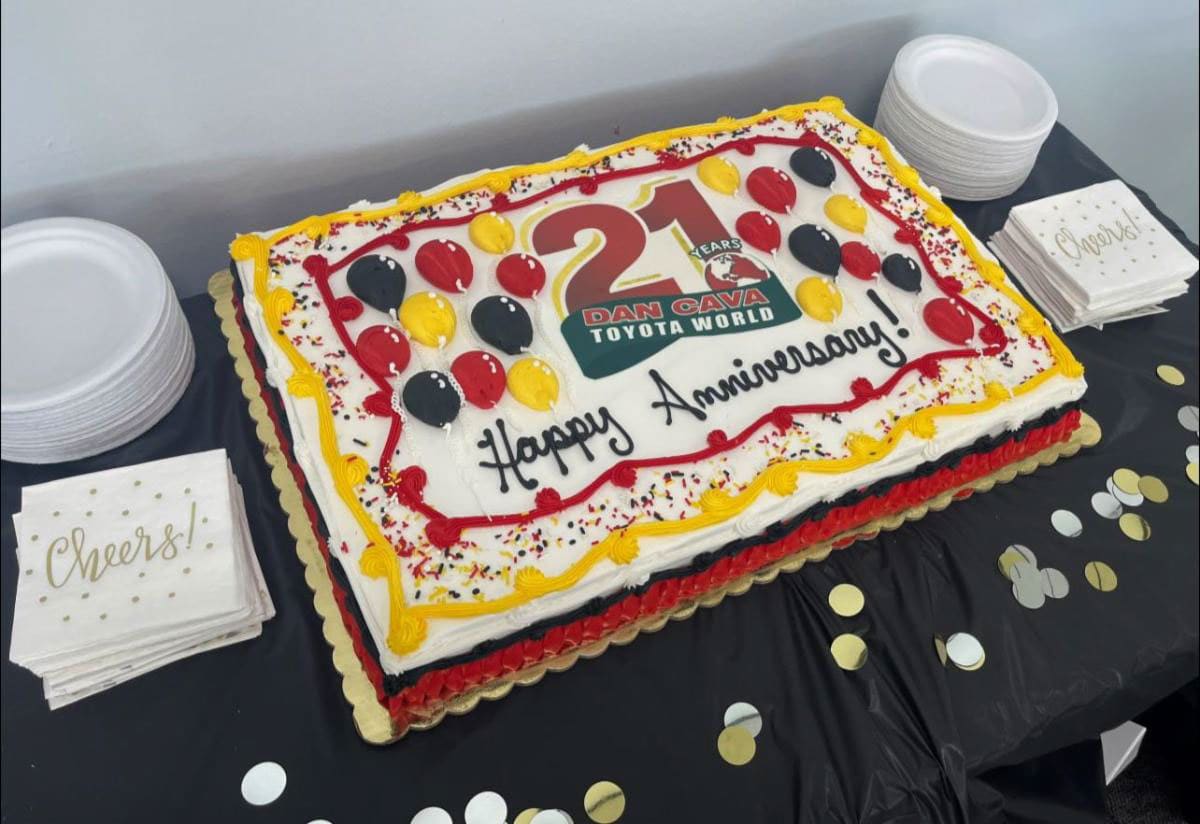 Celebration cake for West Virginia Automobile Dealers Association anniversary event.
